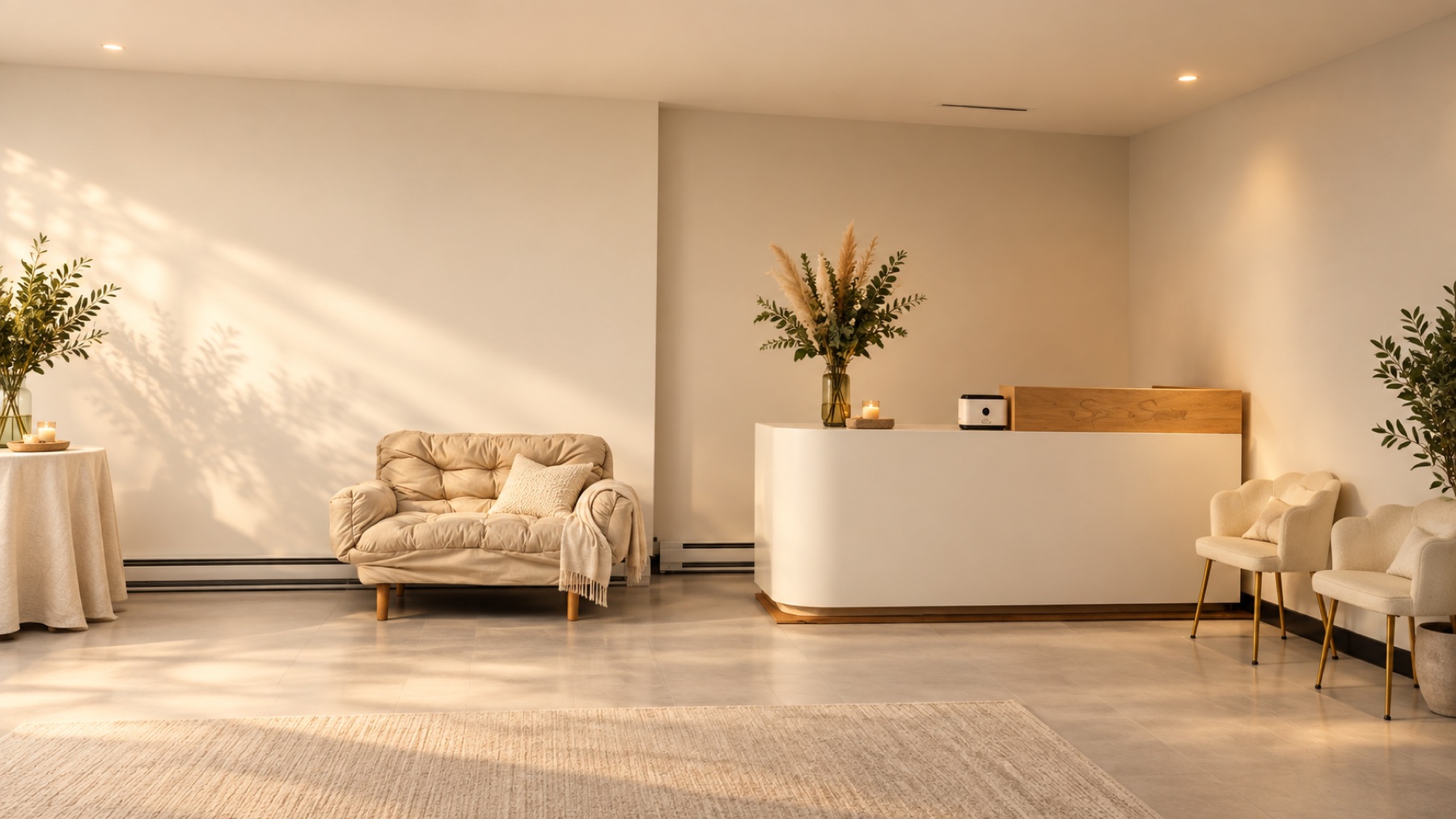 Concept image of a reception with warm natural light